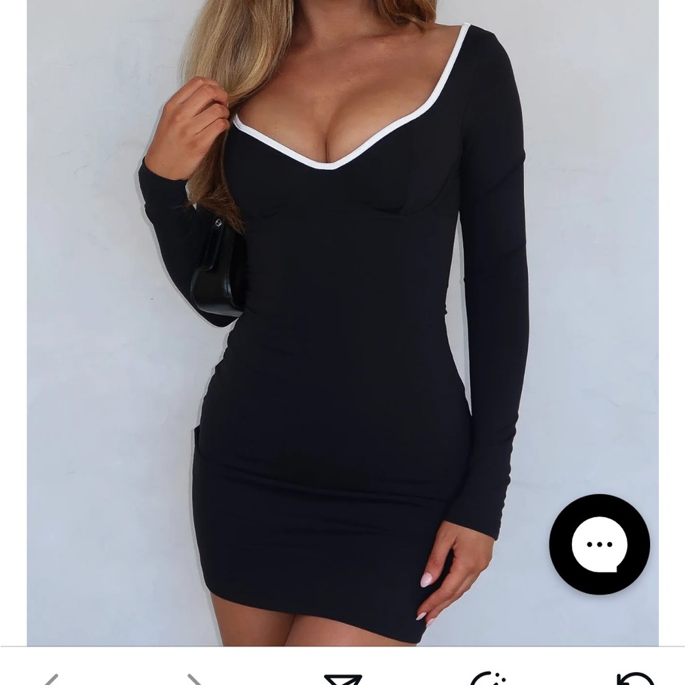 White fox dress black